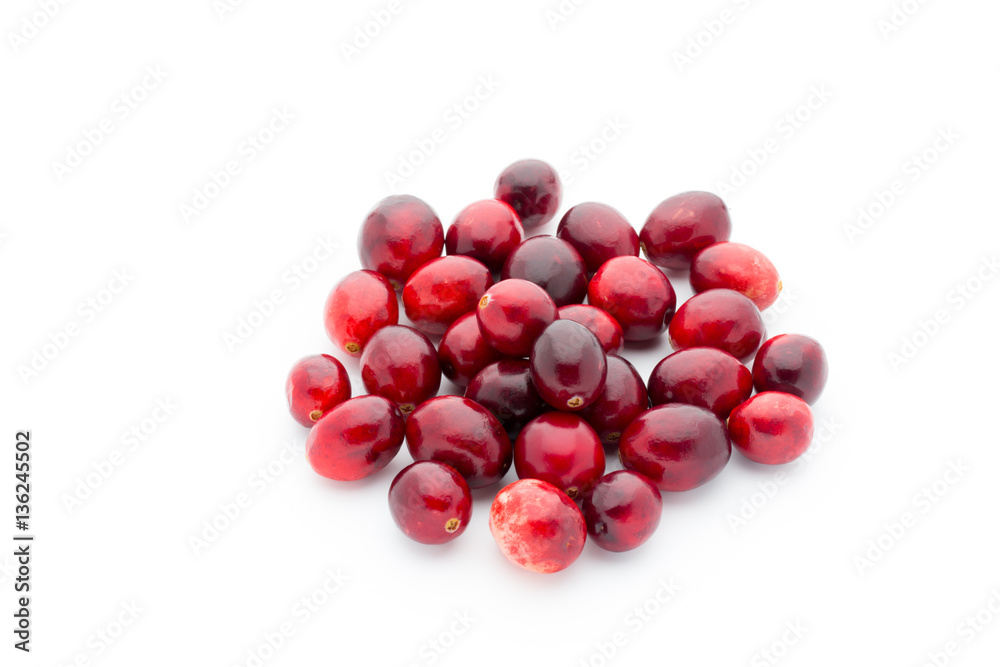 Cranberries top view. Red, ripe cranberries macro view. Cranberries top view. Red, ripe cranberries macro view.