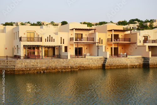 The luxury hotel during sunset, Ras Al Khaima, UAE
