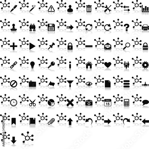 Verbindungssymbol mit Overlays und Spiegelungseffekt