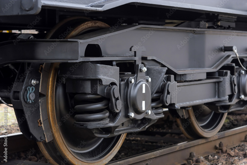 Bumper and coupler - hang rail car .Freight (cargo) train - black cars (wagons). New 6-axled flat wagon ,Type: Sahmmn, Model WW 604 A, Transvagon AD Bumper and coupler - hang rail car .Freight (cargo) train - black cars (wagons). New 6-axled flat wagon ,Type: Sahmmn, Model WW 604 A, Transvagon AD