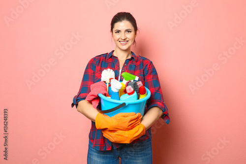 Young beautiful woman with ...
