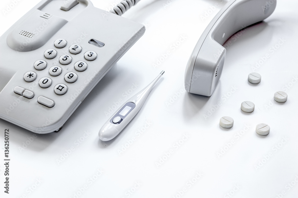 concept calling doctor to home check up concept calling doctor to home check up