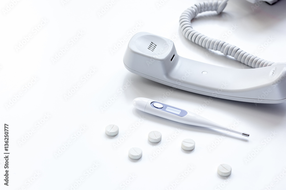 concept calling doctor to home check up concept calling doctor to home check up