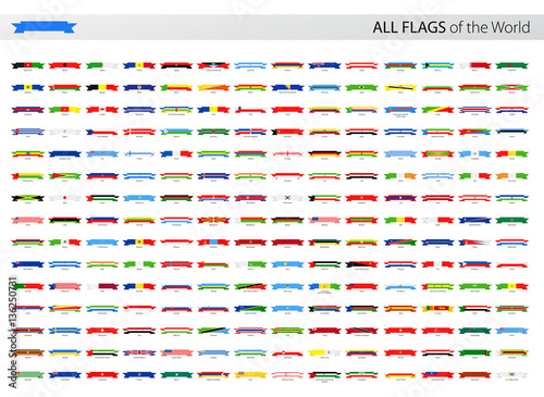 All World Ribbon Vector Flags - Collection