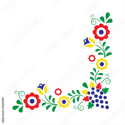 Colorful folklore ornament isolated on a white background, vecto