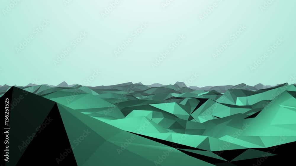 Low Poly Landschaft aus Polygonen