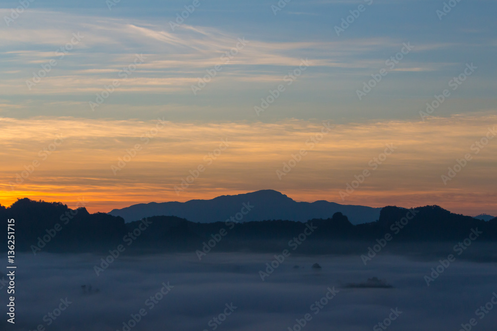 mountains in morning clounds in Mae Hong Son 09