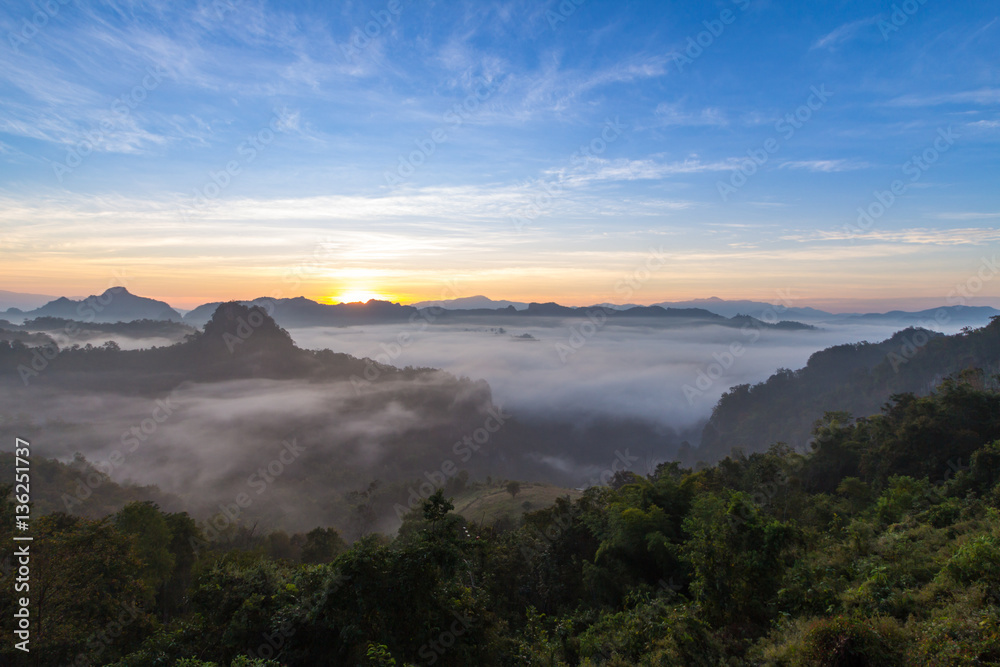 mountains in morning clounds in Mae Hong Son 07