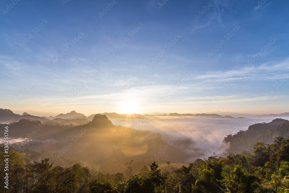 mountains in morning clounds in Mae Hong Son 05