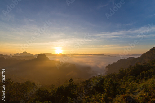 mountains in morning clounds in Mae Hong Son 06