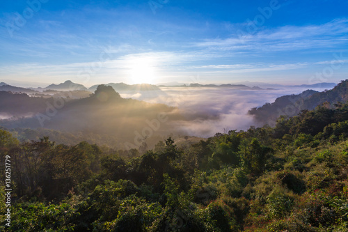 mountains in morning clounds in Mae Hong Son 04