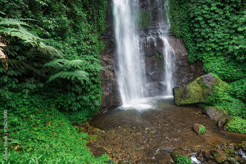 Waterfall in Bali  Asia. Tropical waterfall located in Bali