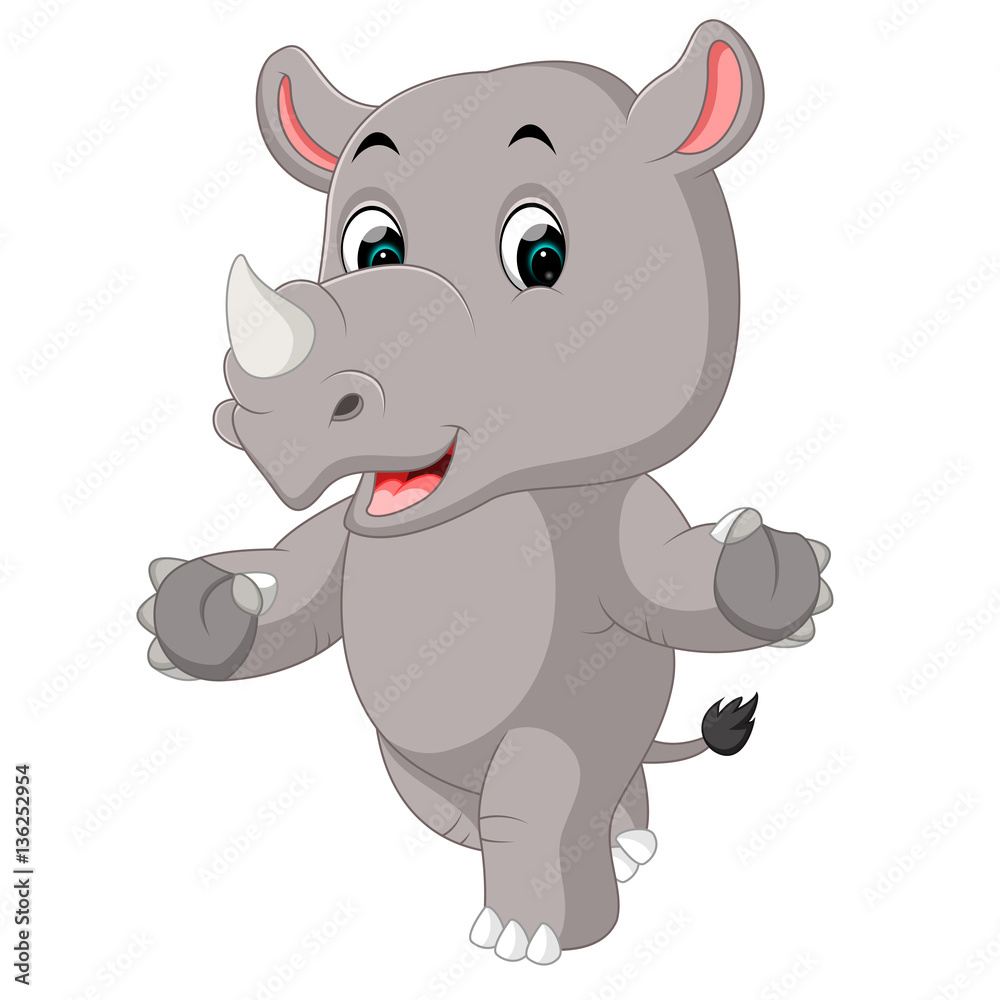 Fototapeta premium cute rhino cartoon