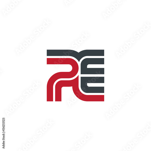 Initial Letter PE Linked Design Logo