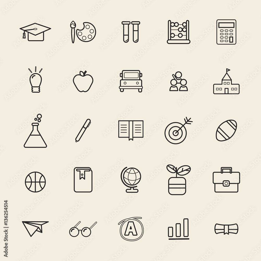 Vector UI Illustration Education School Study Concept Vector UI Illustration Education School Study Concept