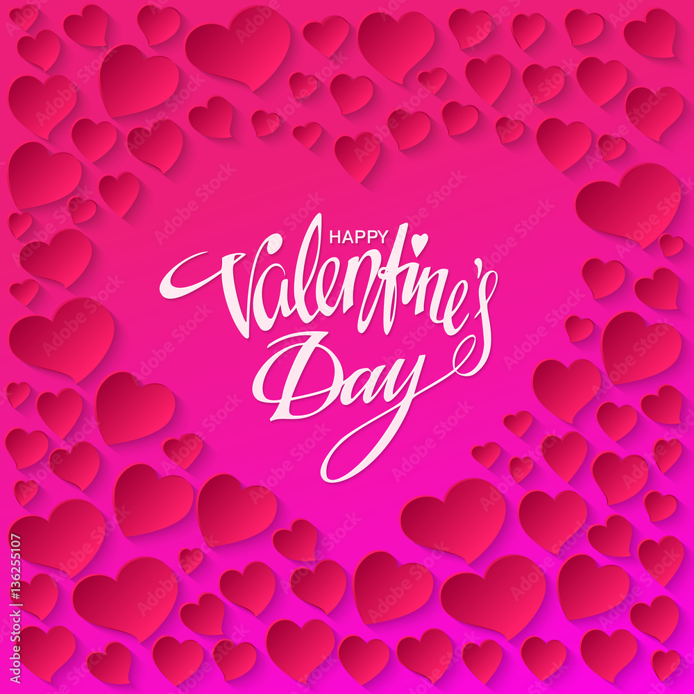 Happy Valentines Day Card. Vector illustration
