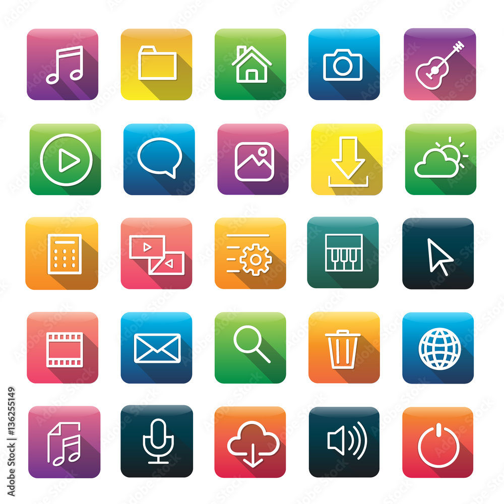Multimedia Connection Application Content Icon Concept Multimedia Connection Application Content Icon Concept