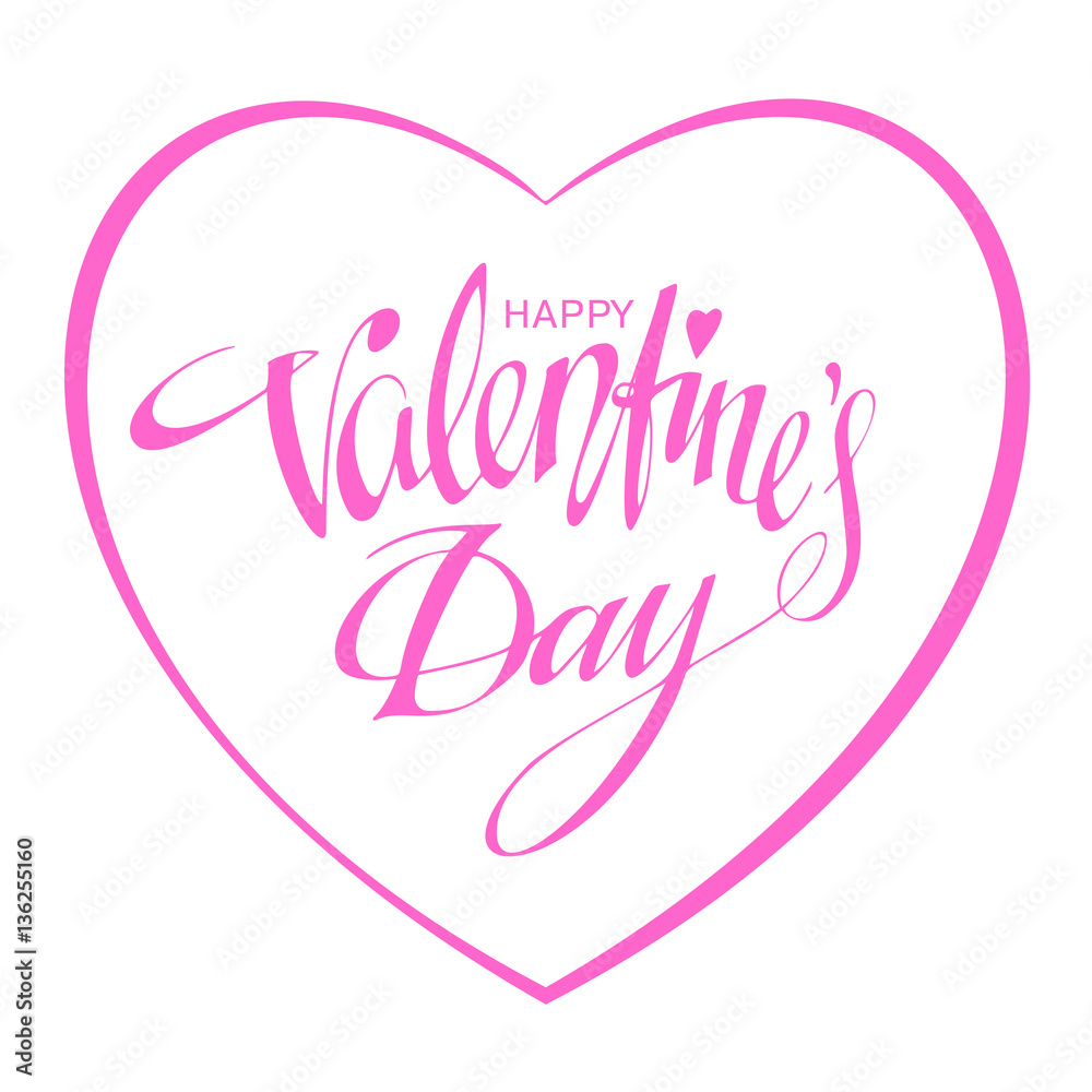 Fototapeta premium Happy Valentines Day Card. Vector illustration