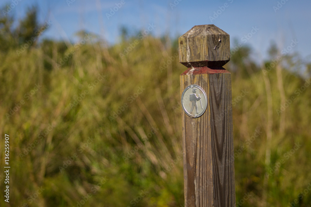 Fototapeta premium Hiking Trail Sign