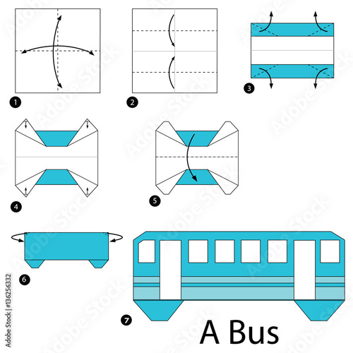 step by step instructions how to make origami A Bus.