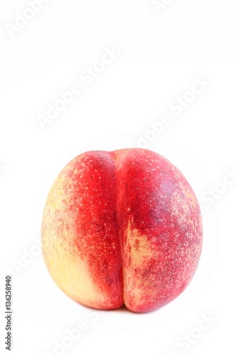 Fresh Nectarine on White Background