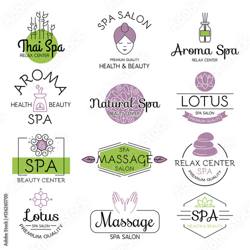 Vector health and beauty care spa badge.