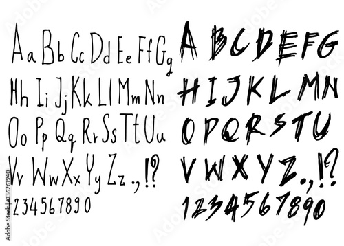 Hand drawn alphabet letters Vector eps10