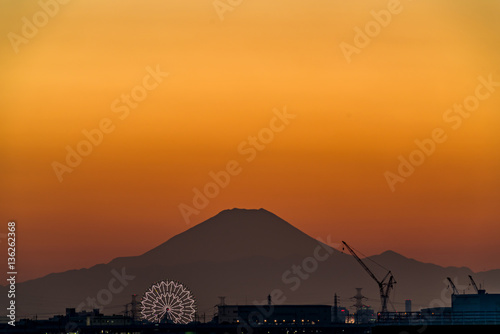 Mt Fuji and Ferris Wheel 