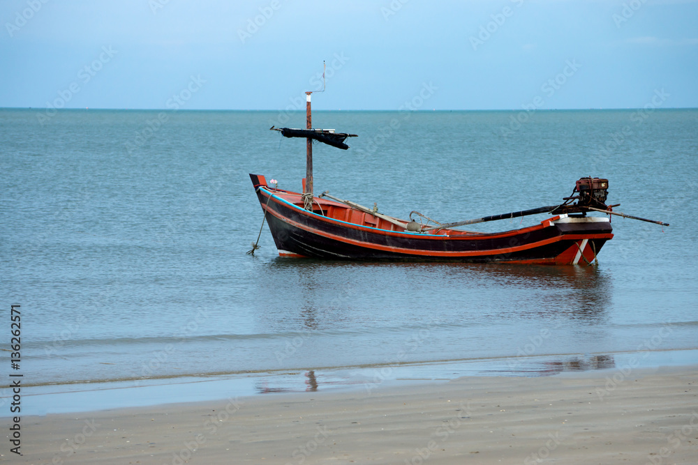 Fishing boats on the beach. Thailand.