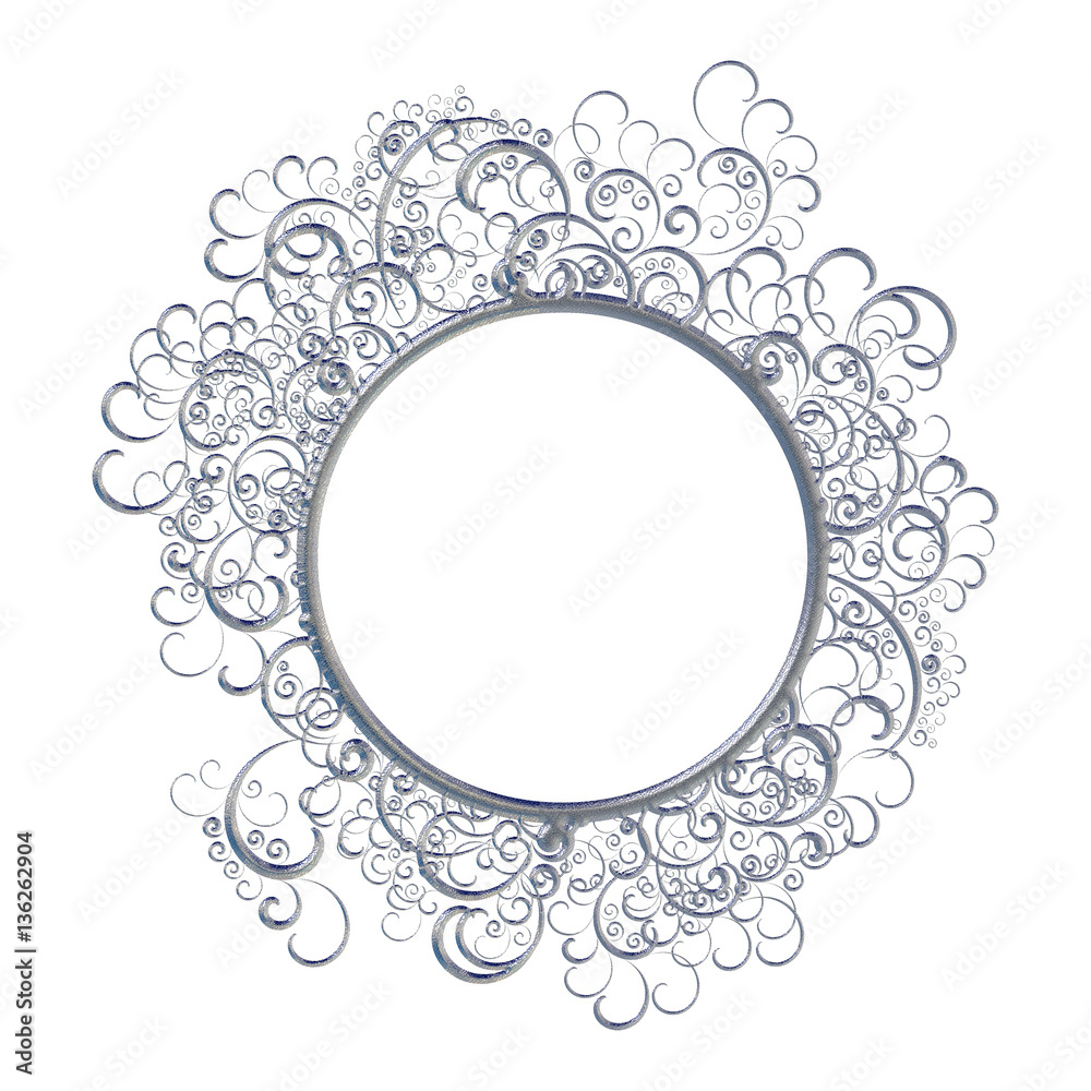 Silver curl round frame Silver curl round frame