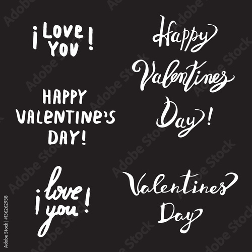 Hand drawn poster with Lettering - Happy Valentines Day.