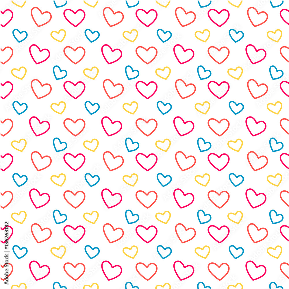 seamless patterns made with colorful hearts