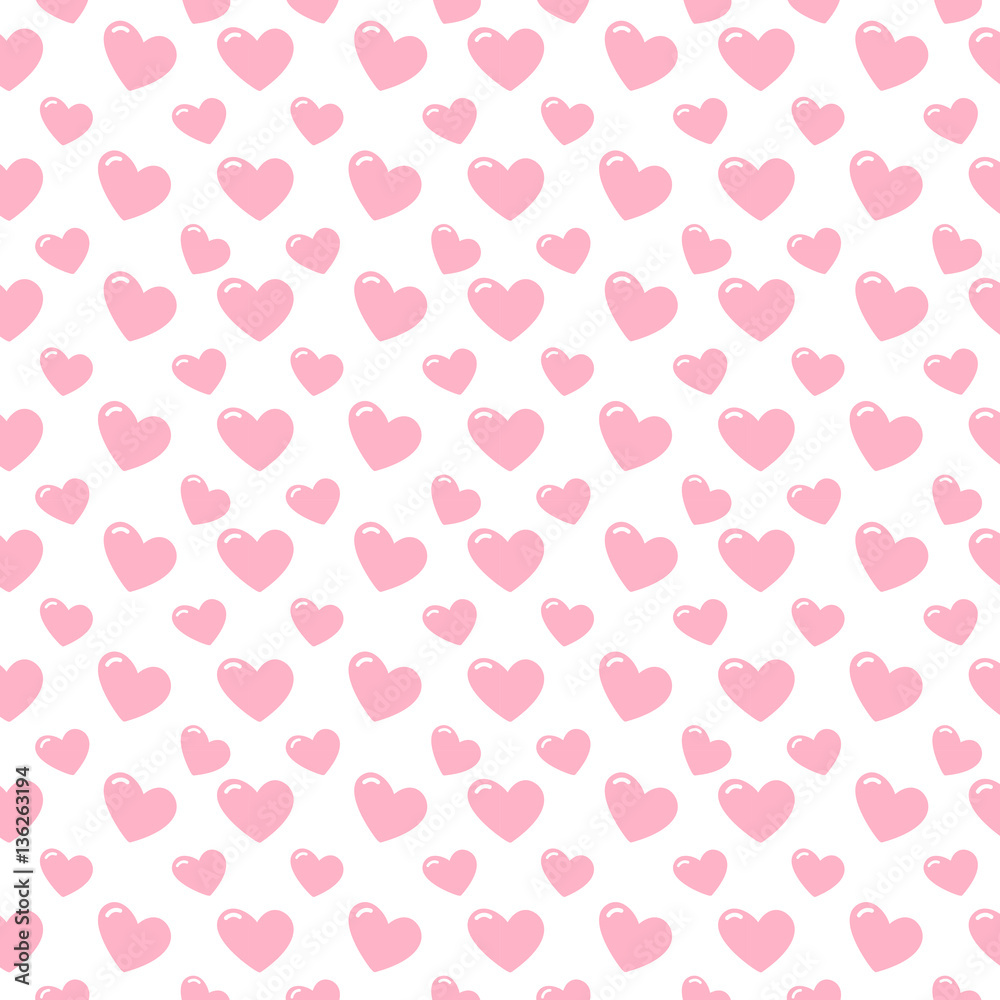 cute hearts seamless pattern on white background