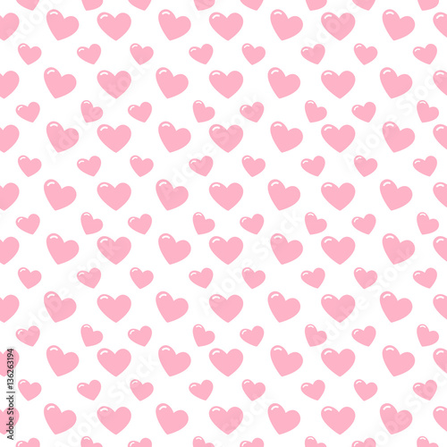 cute hearts seamless pattern on white background