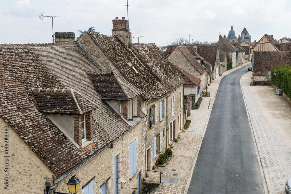 PROVINS, FRANCE - March 21, 2015:Cityscape views of medieval city