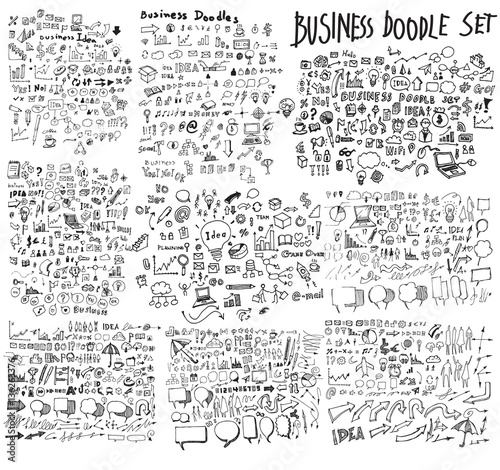 Business doodles sketch eps10 vector photo