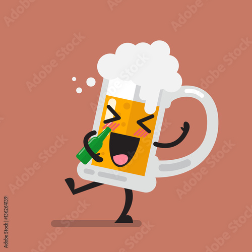 Drunk beer glass character
