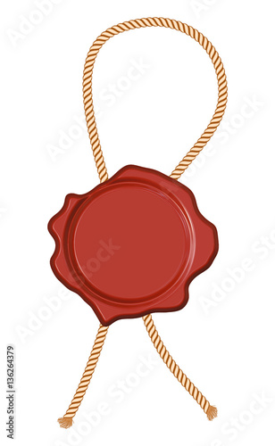 Vector red wafer or wax seal  