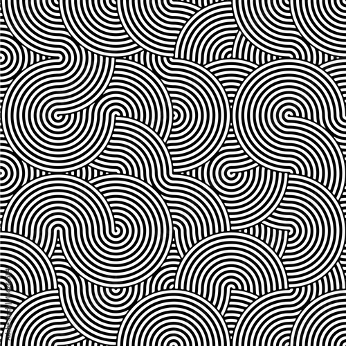 Vector repeating retro concentric black and white background