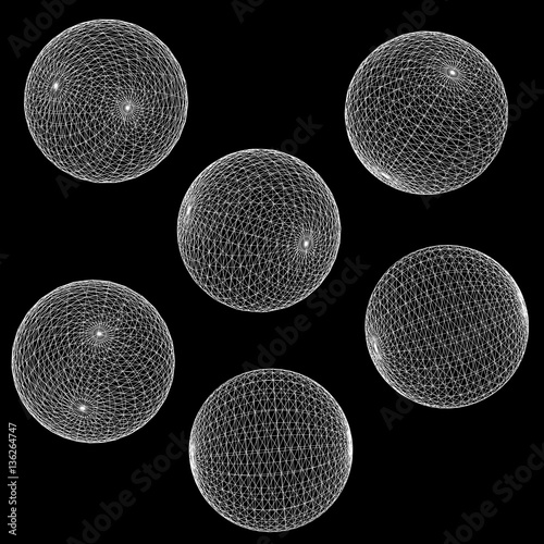 Wire Balls for Design Project  - vector set