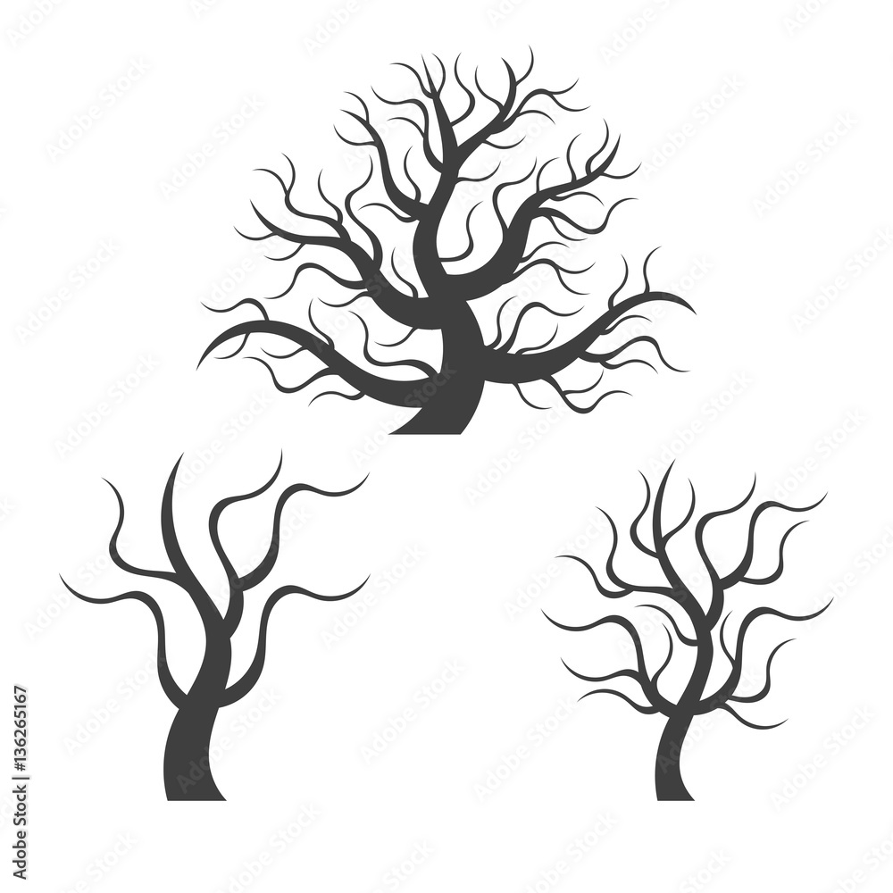 The abstract image - a silhouette of a lonely tree The abstract image - a silhouette of a lonely tree