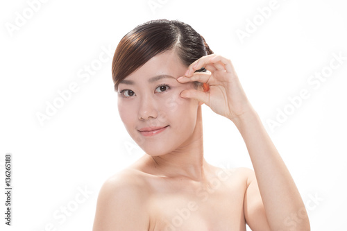 facial makeup of young asian beautiful woman