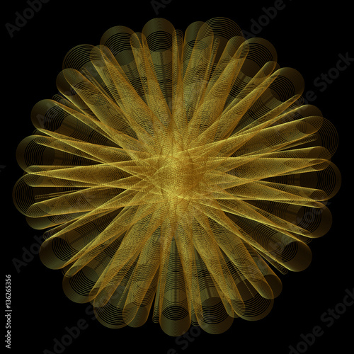 Radial tubular vector  abstract flower