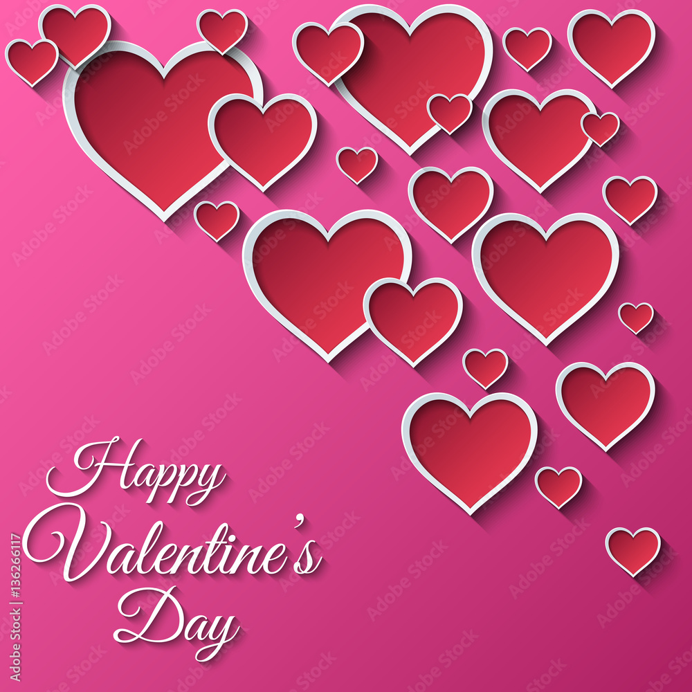 Valentine's Day background with paper heart