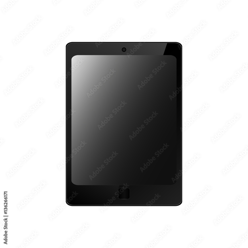 black tablet vector mockup, tablet template with black screen over white, vector illustration black tablet vector mockup, tablet template with black screen over white, vector illustration