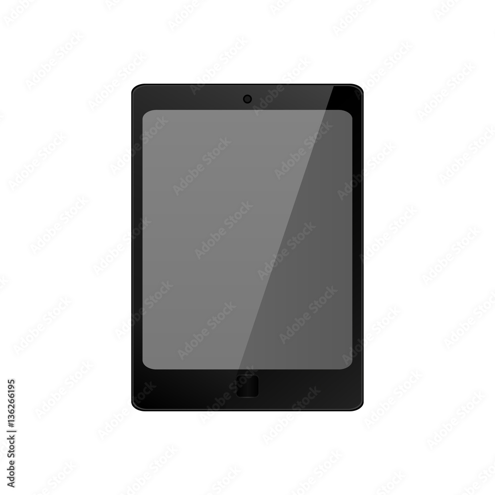 black tablet vector mockup, phone template with black screen over white, vector illustration black tablet vector mockup, phone template with black screen over white, vector illustration