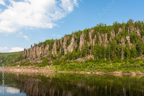Beautiful Siberian rivers. Tunguska. Around only rocks. Krasnoyarsk territory. photo