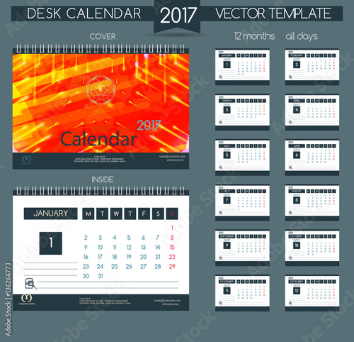 Design Desk Calendar 2017.