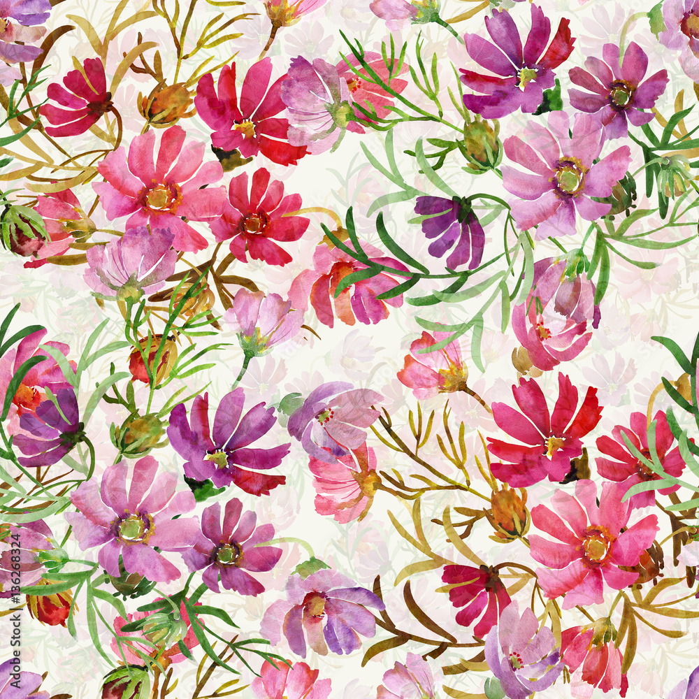 Seamless pattern garden flowers Seamless pattern garden flowers