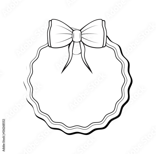 Blank monochrome ribbon banners with contour of label. isolated vector photo